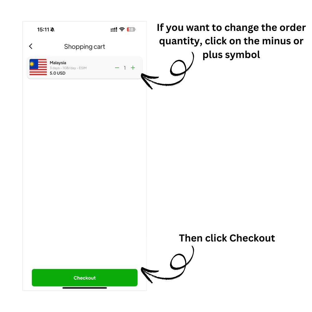 how to buy esim on Simgiga app step 6